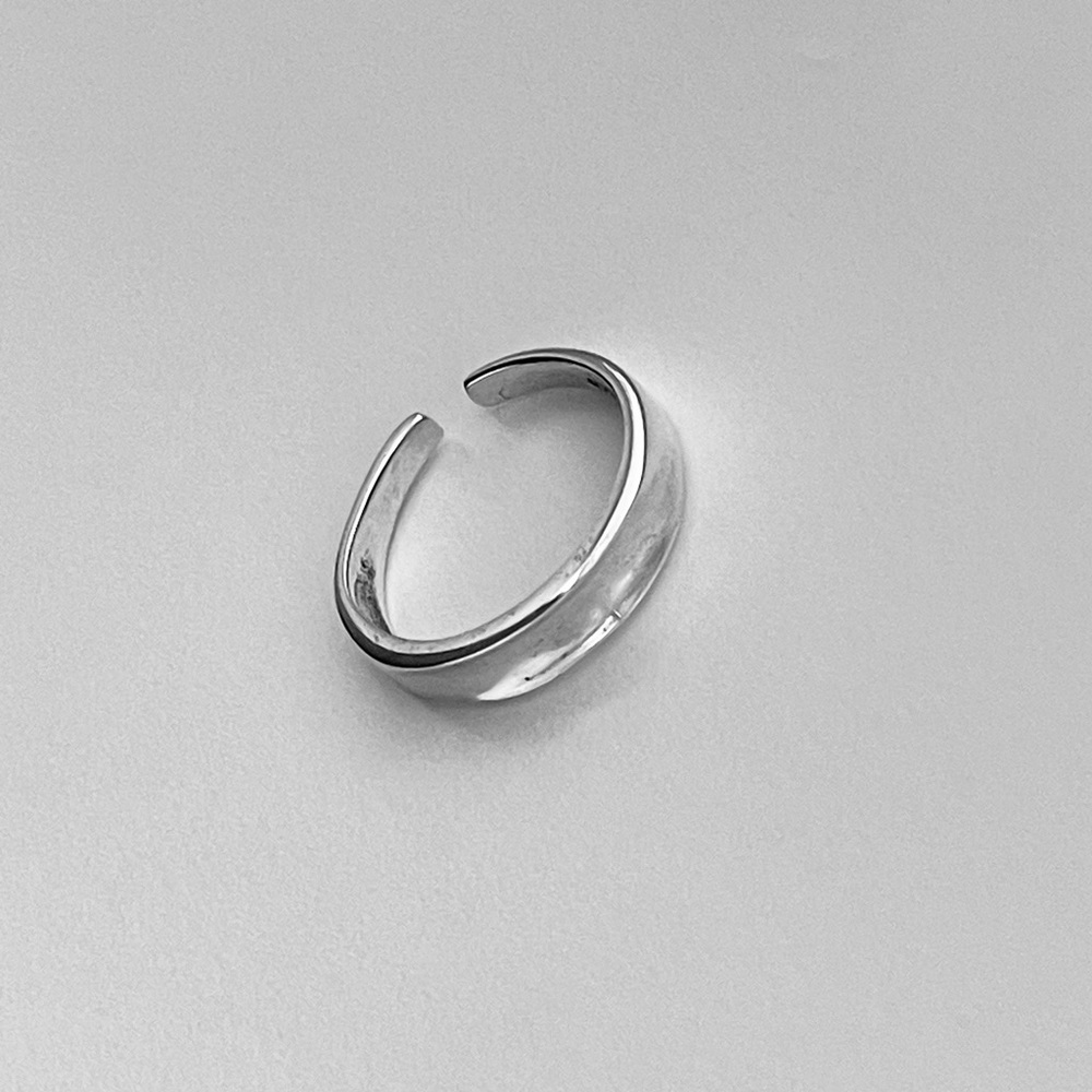 Sterling Silver Concave Toe Ring, Silver Ring, Bo… - image 4